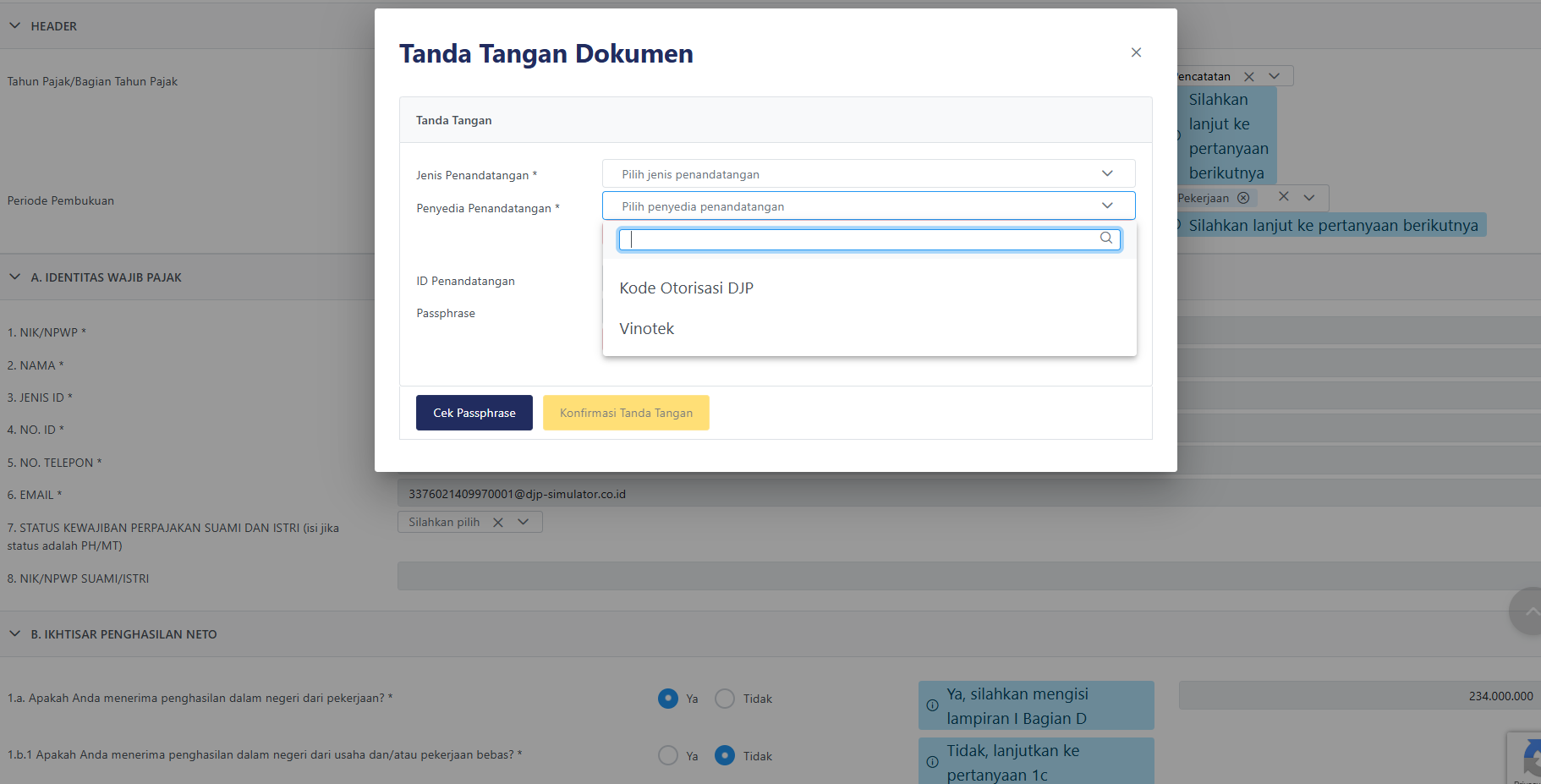 Cara Mudah Membubuhkan Tanda Tangan Elektronik Vinotek di Coretax